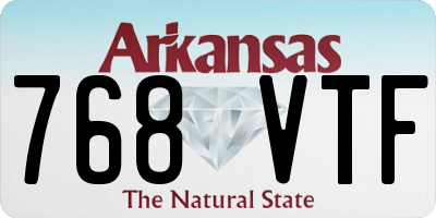 AR license plate 768VTF