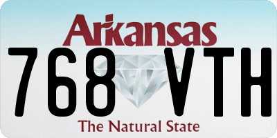 AR license plate 768VTH