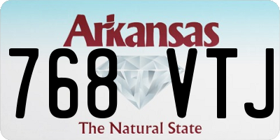 AR license plate 768VTJ