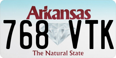 AR license plate 768VTK