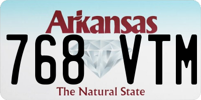 AR license plate 768VTM