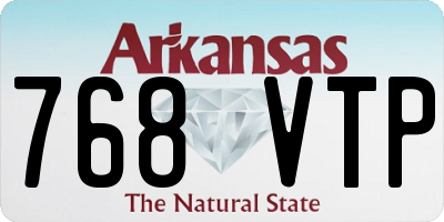 AR license plate 768VTP
