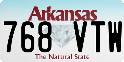 AR license plate 768VTW