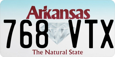 AR license plate 768VTX