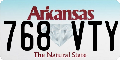 AR license plate 768VTY