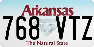 AR license plate 768VTZ