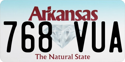 AR license plate 768VUA