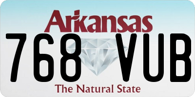 AR license plate 768VUB