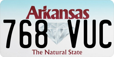 AR license plate 768VUC