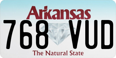 AR license plate 768VUD