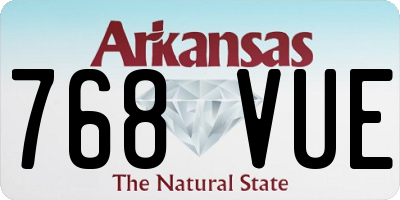 AR license plate 768VUE