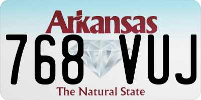 AR license plate 768VUJ