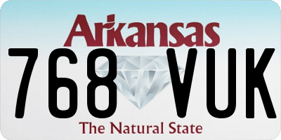 AR license plate 768VUK