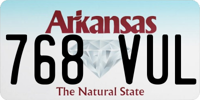 AR license plate 768VUL