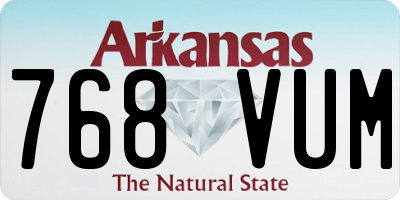 AR license plate 768VUM