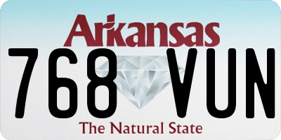 AR license plate 768VUN