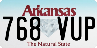 AR license plate 768VUP