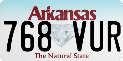 AR license plate 768VUR