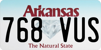 AR license plate 768VUS