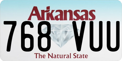 AR license plate 768VUU
