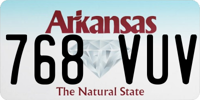 AR license plate 768VUV