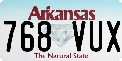 AR license plate 768VUX