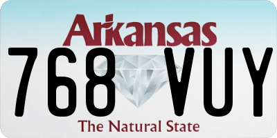 AR license plate 768VUY