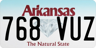 AR license plate 768VUZ
