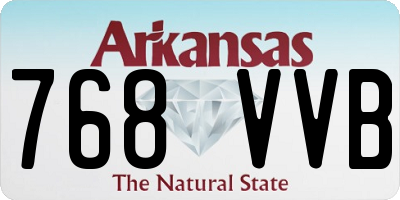 AR license plate 768VVB