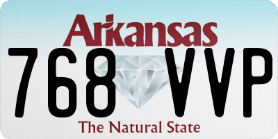 AR license plate 768VVP