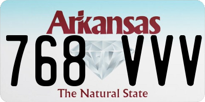 AR license plate 768VVV