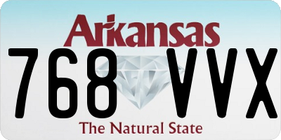 AR license plate 768VVX