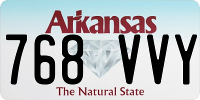 AR license plate 768VVY