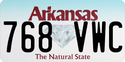 AR license plate 768VWC