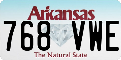 AR license plate 768VWE