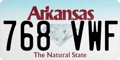 AR license plate 768VWF