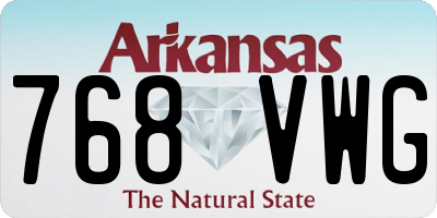 AR license plate 768VWG