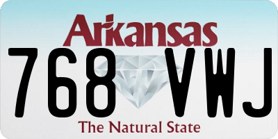 AR license plate 768VWJ