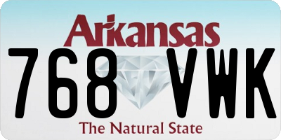 AR license plate 768VWK