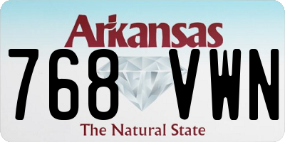 AR license plate 768VWN