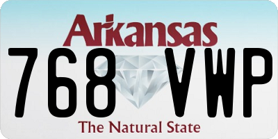 AR license plate 768VWP