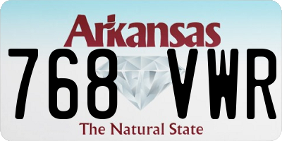 AR license plate 768VWR