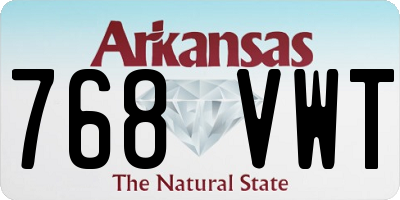 AR license plate 768VWT