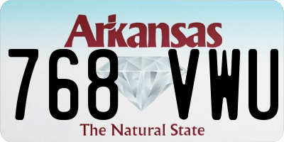 AR license plate 768VWU