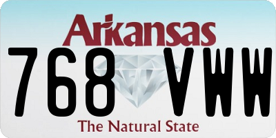 AR license plate 768VWW