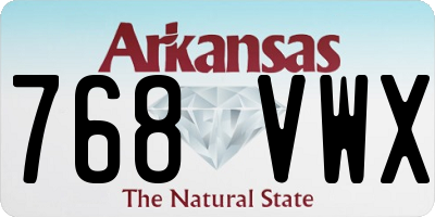 AR license plate 768VWX