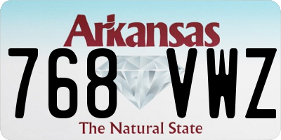 AR license plate 768VWZ