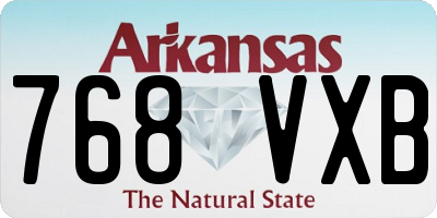 AR license plate 768VXB