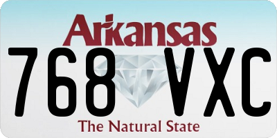 AR license plate 768VXC