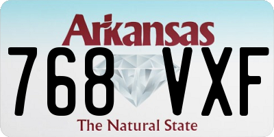 AR license plate 768VXF